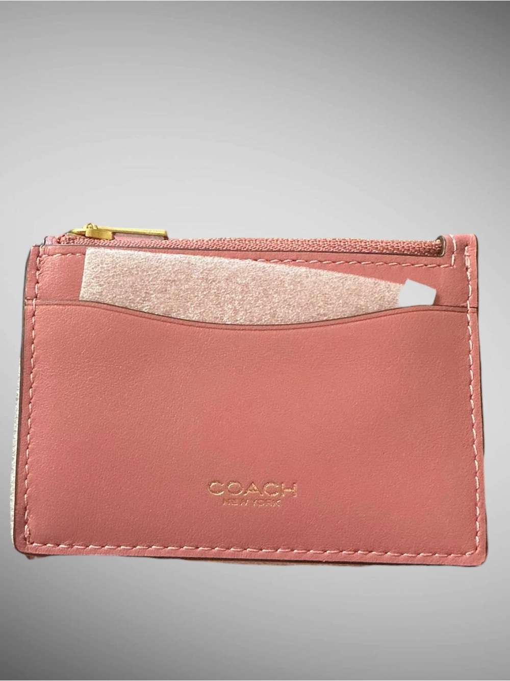 Coach Essential Card Holder Wallet Peony Refined Leather CZ111 NWT - Picture 7 of 14